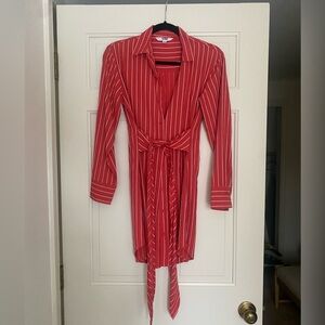 Stripe to the Heart Dress in Red XS BB Dakota by Steve Madden